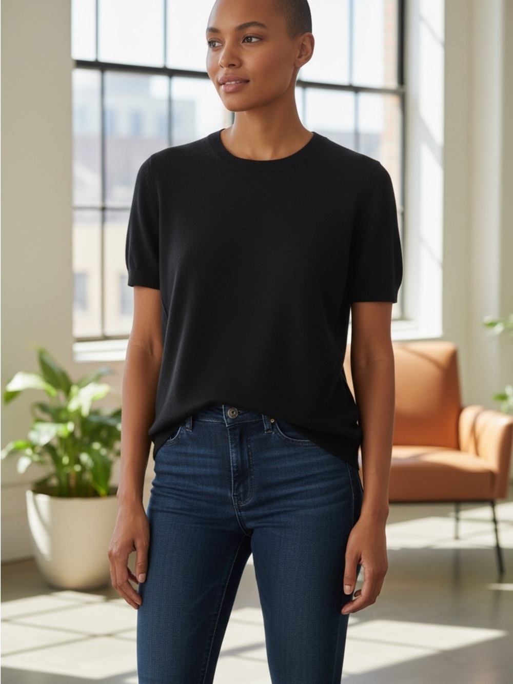 Quince Black Short Sleeve Tee